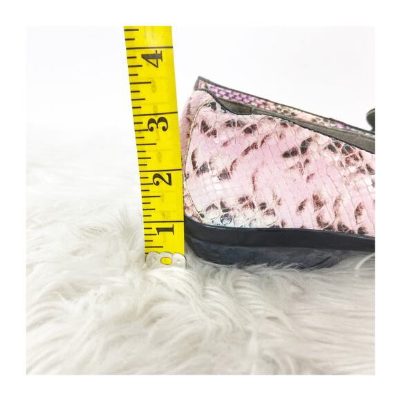 Dansko Olivia 38 8 Pink Women's Embossed Snakeskin Slip On Leather Ballet Flats - Picture 4 of 14